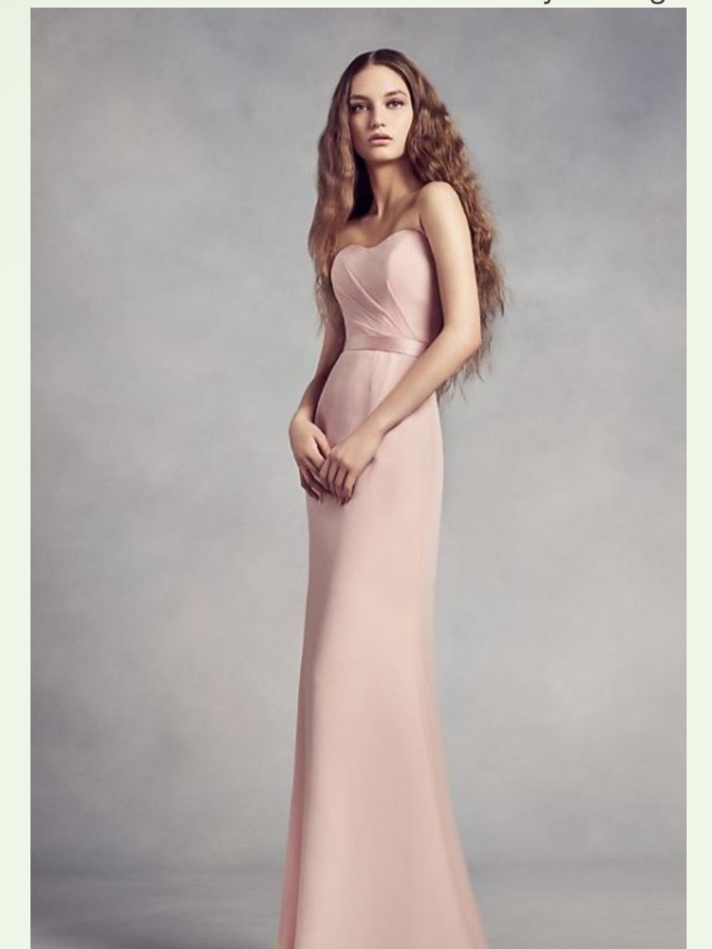 David's Bridal Blush Strapless Sweetheart Gown